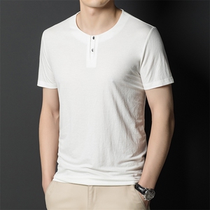 风纯棉T恤短袖男2023夏季棉麻潮流半袖圆领上衣服 BL8016-P60图片