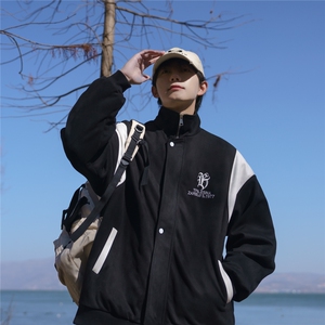 特P76控128 24/秋季重磅鹿皮绒美式刺绣翻领夹克外套JK2309图片