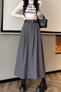 半身裙女秋高腰伞裙秋季2023新款西装裙中长款A字裙裙子长裙图片