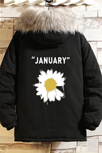 MM48073-P130 冬季大毛领衣男士大码加厚袄男服 砖墙挂拍图片