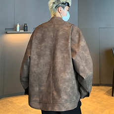 秋款复古做旧机车皮衣外套HY173P78，男装皮衣，星座1116-2