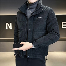 8861-L-4XL-P175店主风秋季新款立领休闲麂皮绒字母羽绒服外套男，男装羽绒服，电商B255
