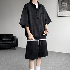 可拆开卖！立领POLO衫短袖t恤套装男生休闲运动青少年搭配帅气夏，男装T恤，电商B312