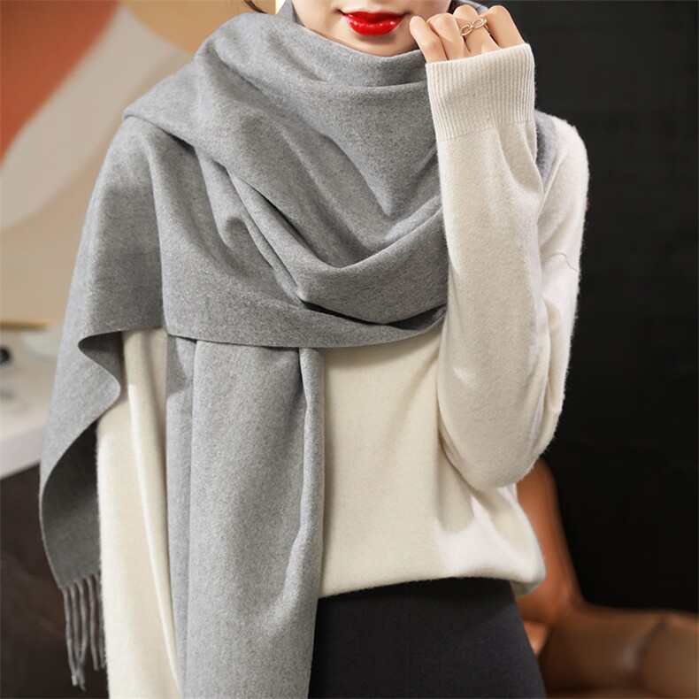 秋冬新款百搭气质保暖舒适2024新款羊毛围巾宽65长200，围巾，大洋妞羊绒二店