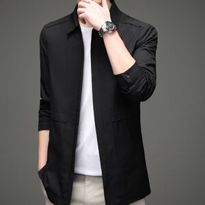 中年夹克春秋季新款商务休闲薄款男装上衣爸爸装外套男中老年上装图片