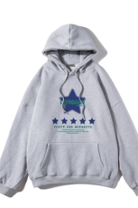 白底23新款秋季时尚百搭美式复古印花连帽套头外套W372P40控58，女装短外套，电商A247-1