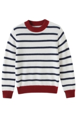 秋冬儿童纯山羊绒衫细密针织软糯亲肤条纹套头衫，童装儿童羊绒衫，瑞上羊绒