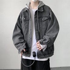 爆爆2025秋大码男士连帽牛仔情侣宽松外套百搭牛仔夹克JK780-P76，男装夹克，星座1103-3