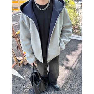 1506-1/GLE-82800/P61超厚款双拉链短款连帽开衫卫衣图片