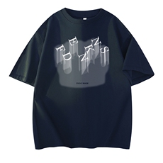 抖音得物供货现货210克宽松纯棉美式潮牌印花落肩袖纯棉T恤AT2134，男装T恤，电商A443