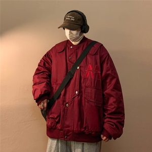 美式飞行员夹克男2023秋冬新款潮设计感工装棒球服上衣W5212-P58图片