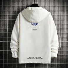 JK65120-P45连帽夹克男大码胖子棒球服上衣外套网格挂拍，男装夹克，电商A040A