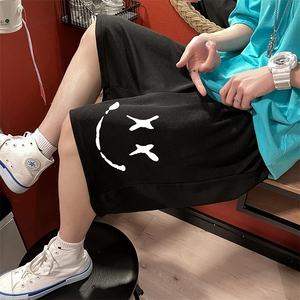 MK37190-P15 冰丝短裤男士大码宽松休闲五分裤男运动中裤 港风图片