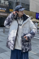 现货仓库桥园路渐变色连帽潮牌宽松羽绒服R8833P100，男装羽绒服，星座301D-5(原星座1415）