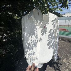 TS1风棉麻透气凉爽长袖刺绣衬衫慵懒学院高级面料有套装，男装衬衫，星座115A-1