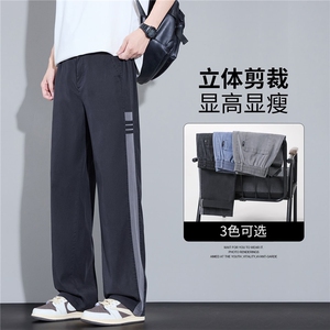 【莱赛尔天丝】新款休闲裤男士夏季薄款宽松阔腿垂顺运动男款裤子图片