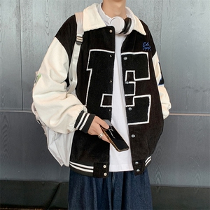 日系ins撞色口袋夹克宽松休闲棒球服潮牌秋季工装外套 W1360-P65图片