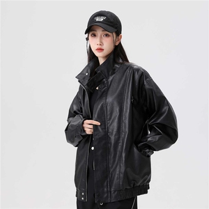 皮衣男韩版潮流痞子帅气高街2024春秋新款ins宽松外套PY715-P100图片