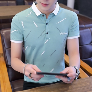 款8016短袖t恤男夏季青年韩版半袖翻领polo衫男士T恤潮图片