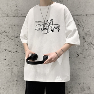 230g重磅纯棉短袖t恤男大码半袖半截袖 DX17404-P20图片