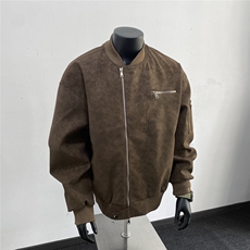 美式高阶秋冬PU棒球服夹克痞帅百搭情侣外套J57911TP85，男装夹克，电商A247