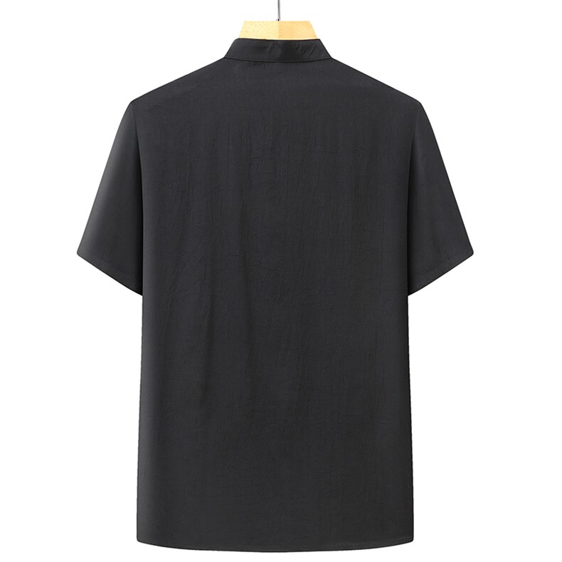 风唐装中年冰丝短袖衬衫男士夏装太极服宽松上衣CF2310-P45,男装衬衫,星座1105-3