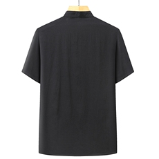 风唐装中年冰丝短袖衬衫男士夏装太极服宽松上衣CF2310-P45，男装衬衫，星座1105-3