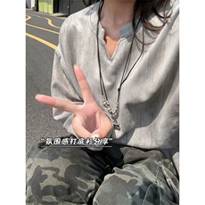 XZ809A/SYR27/P30/控48扎染麂皮绒V领长袖T恤卫衣，男装T恤，星座809A(原222-1)