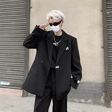 西装外套男士秋季ins小众痞帅休闲西服宽松潮流韩版制服W5265-P63，男装西服，星座412