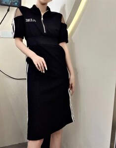 夏季新款拉链收腰显瘦连衣裙图片