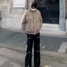 冬季加厚男款棉服保暖冬装宽松百搭棉衣面包服外套纯色棉袄Y134，男装棉衣，星座506