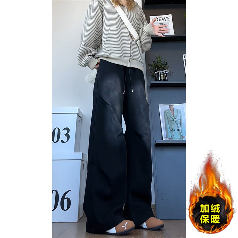 美式复古水洗休闲裤显瘦加绒加厚卫裤男K8687JR（加绒）-特价P49,男装休闲裤,电商A007