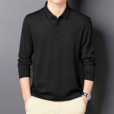长袖t恤男潮流春季新款打底衫翻领烫钻上衣服体恤春秋纯色POLO衫，男装Polo衫，电商B212（原钱塘6029）