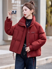 现货！无帽立领时尚白鸭绒羽绒服女小个子加厚保暖冬装上衣，女装羽绒服，沐七七
