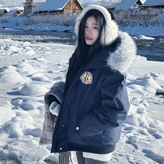 美式潮牌连帽毛领派克棉服男女冬季加厚保暖覆古短款工装棉衣外套，男装棉衣，电商A426-1(原A430-1)
