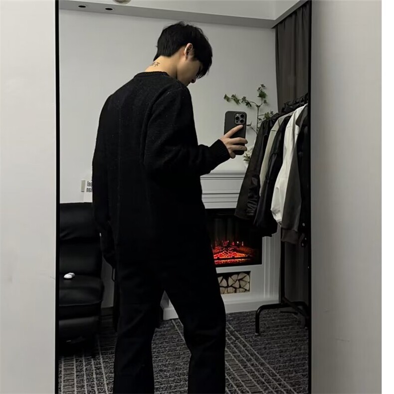 美式圆领毛衣男慵懒风休闲针织衫M8816P42,男装针织衫/毛衣,星座1116-2