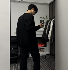 美式圆领毛衣男慵懒风休闲针织衫M8816P42，男装针织衫/毛衣，星座1116-2