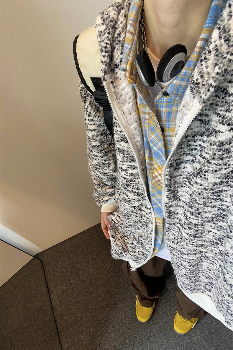新款彩点潮流设计连帽开衫卫衣宽松随性自在韩系外套HY629P75,女装短外套,电商A102B