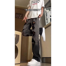 美式ins高街小众hiphop夏季破洞牛仔裤货号K729P60，男装牛仔裤，电商A063