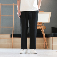 8XL-M亚麻裤男肌理感冰丝薄款休闲裤长裤男宽松百搭情侣裤K919P58，男装休闲裤，电商D206-1