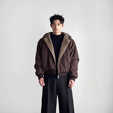 美式高街棉服男款冬季加厚连帽毛领外套高级感痞帅夹克棉衣，男装夹克，星座506A