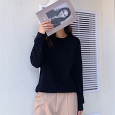 加绒圆领宽松舒适水洗不掉色保暖卫衣2024年秋季男女通用，女装卫衣/绒衫，佳绒高端店