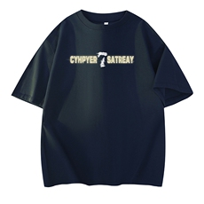 抖音得物210克现货宽松纯棉美式潮牌印花落肩袖纯棉T恤AT21104，男装T恤，电商A443