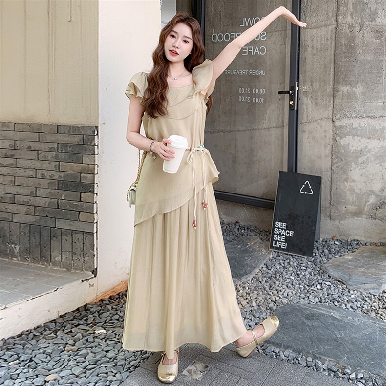 法式减龄上衣半身裙时尚套装女2025夏季新款高级感显瘦气质两件套,女装套装/套裙,纯色衣恋