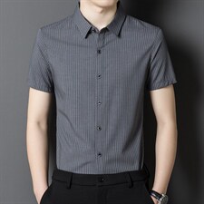 2023夏季薄款衬衫男短袖修身正装商务职业休闲男士衬衣服，男装衬衫，电商B212（原钱塘6029）