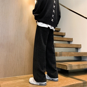 M~8XL大码雪尼尔裤子秋冬阔腿裤休闲宽松直筒裤KZ1907/P45加绒55图片