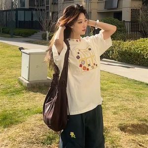 万针全刺绣工艺抖音得物高品质260克重磅纯棉双纱美式高街短袖T恤图片
