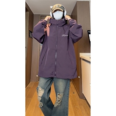 特批港风中性宽松时尚印花连帽防水冲锋衣夹克F389P65控98，男装夹克，电商A247