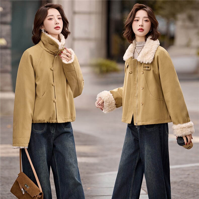 短款羽绒服女2025冬新款高级感巨好看宽松洋气拼毛加厚派克服外套,女装羽绒服,冬木谷雨