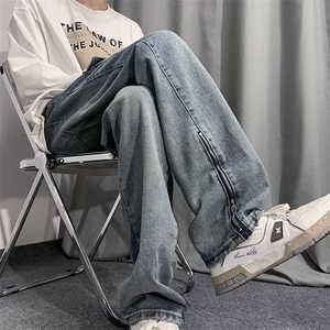 牛仔裤男秋季潮大码休闲裤子高街N1792P43图片